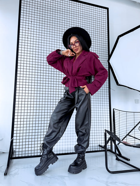 "BURGUNDY SPRITZ" - suede-like jacket